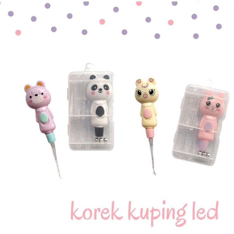 Korek kuping LED | korek kuping lampu anak | pembersih telinga anak motif lucu FREE BOX