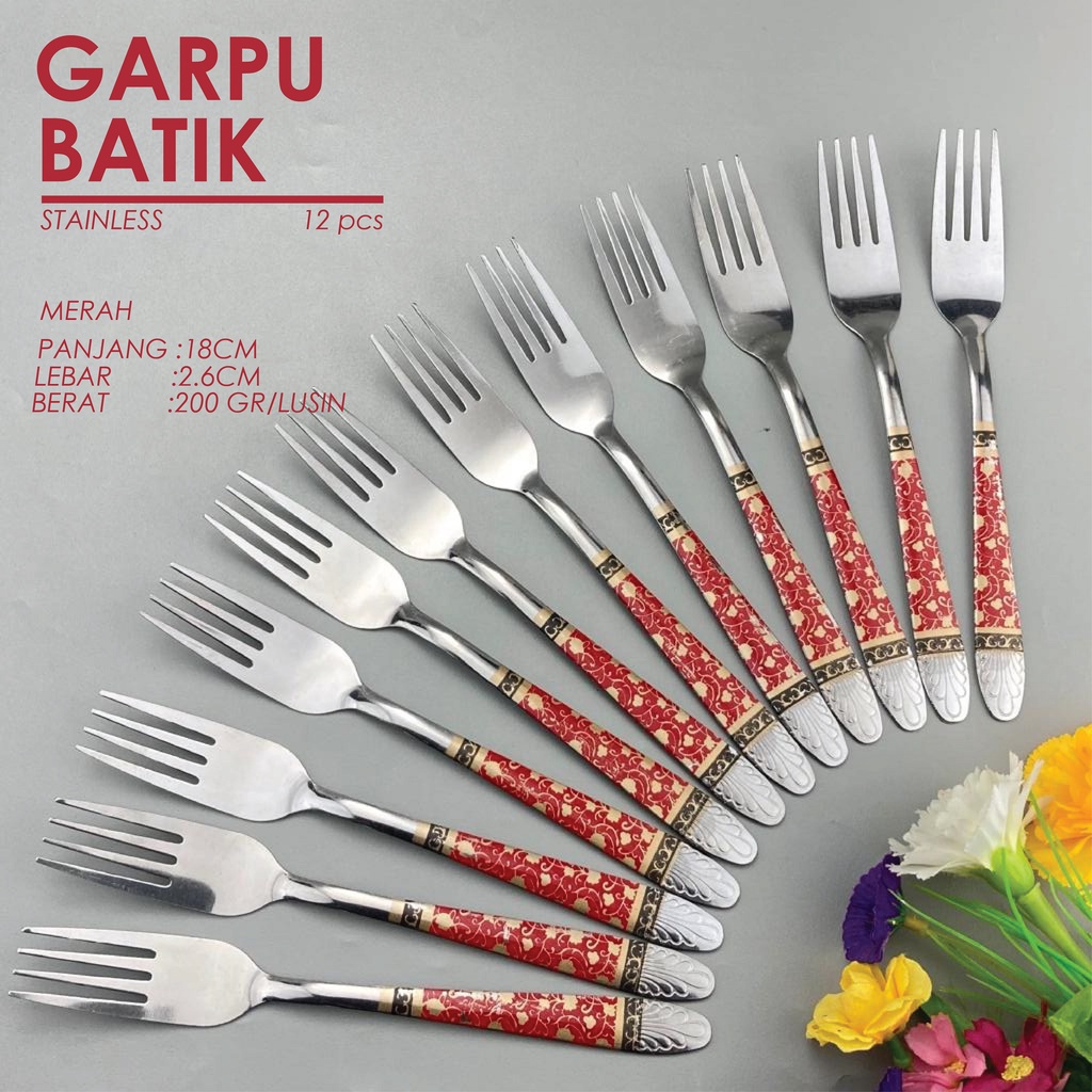 murah 12 pcs sendok Batik garpu batik stainless steel / Sendok Tipis sendok makan