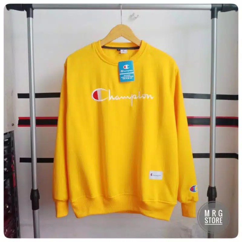 SWEATER CREWNECK CHAMPION | SWEATER CHAMPION FLACE|SWEATER HOODIE|SWEETER BORDIR TULISAN CHAMPION