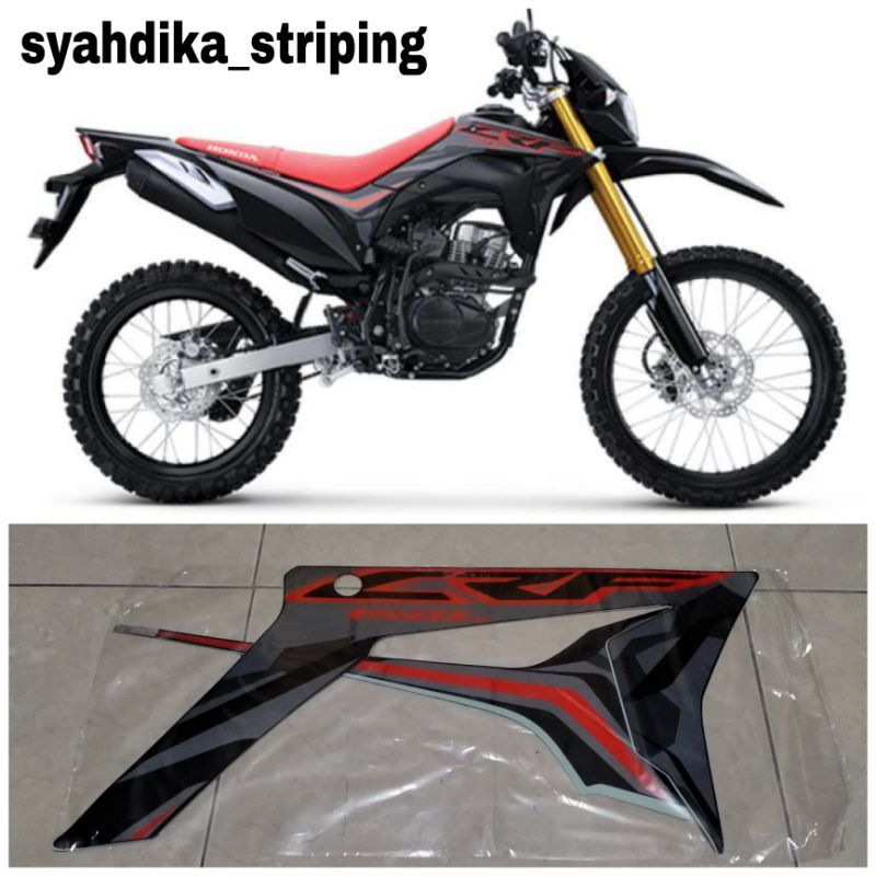 STIKER STRIPING LIS BODY MOTOR HONDA CRF 150 L HITAM 2019 2020