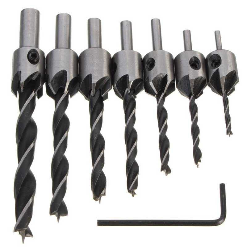 FatihShop Mata Bor Drill Bit Countersink HSS 3-10mm 7PCS - QST-K13