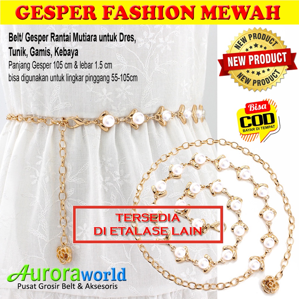 Belt wanita gesper rantai ikat Pinggang Fashion