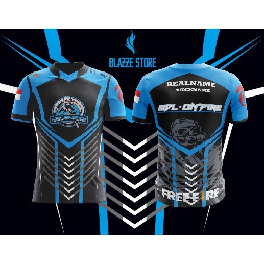 Jersey Gaming Baju Kaos Free Fire Custom Free Nickname dan Logo