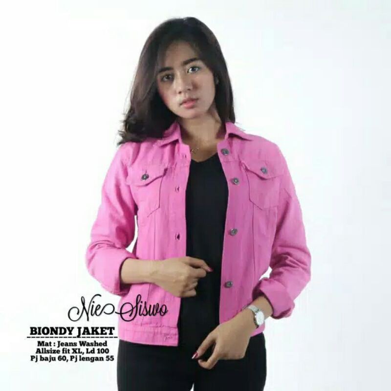 JAKET BIONDY JEANS DENIM JAKET JINS WANITA CEWEK TERBARU JAKET CEWE MURAH BIONDY JAKET-6
