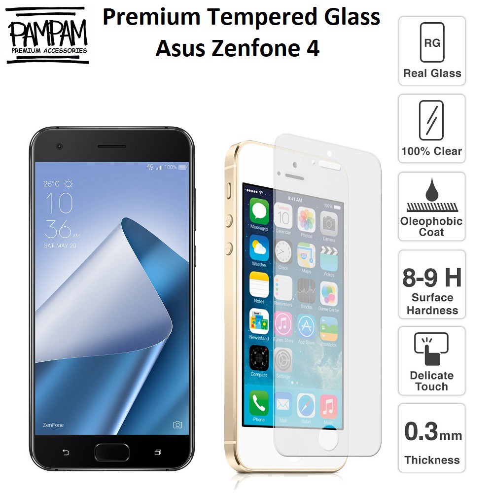 Premium Tempered Glass Asus Zenfone 4 A400CG 9H HP Anti Gores Layar Handphone Screen Guard Protector