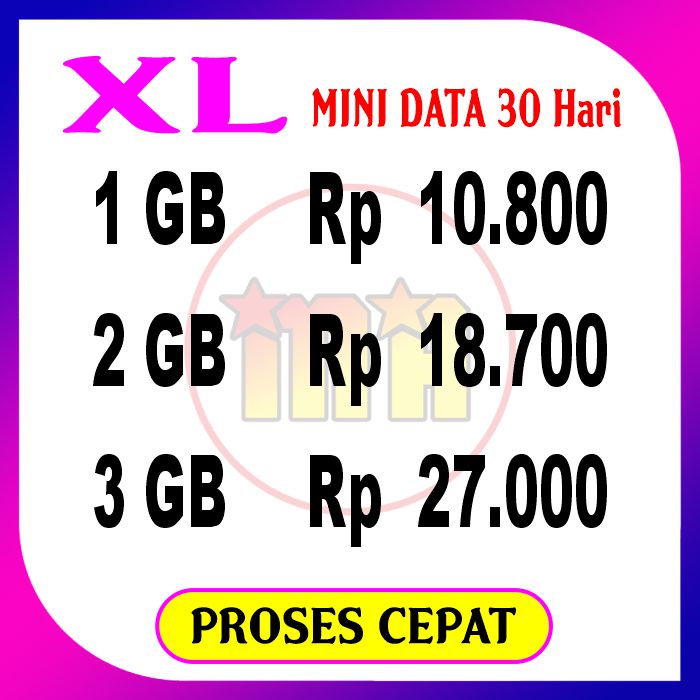 PAKET DATA KUOTA INTERNET XL MINI DATA 7 HARI INJECT MURAH PROSES CEPAT MENAMBAH MASA AKTIF KARTU