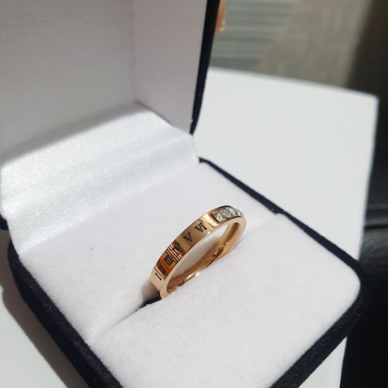 Cincin Titanium asli Rosegold Premium Quality Anti karat Ring Stainless steel ori size 6 7 8 9