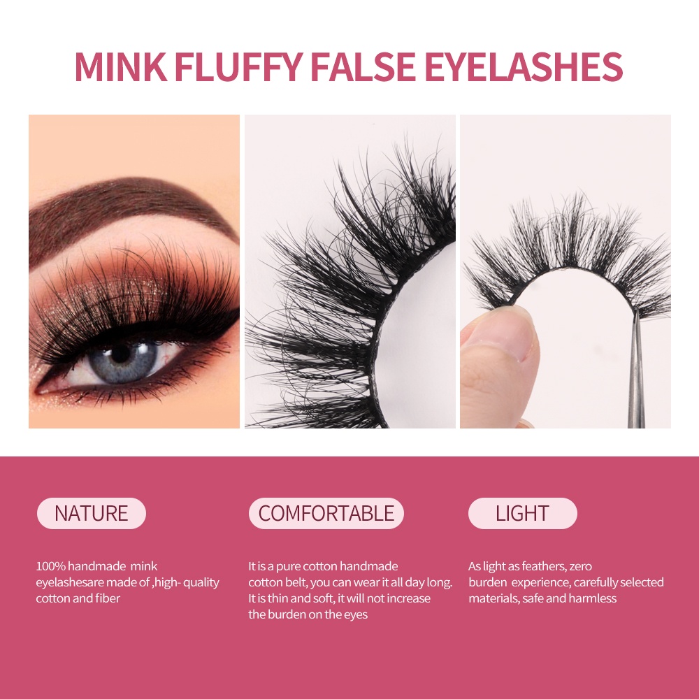 Magefy 8 Pairs 3D Natural False Eyelashes/Thin Long Extensions Thick Curls False Eyelashes