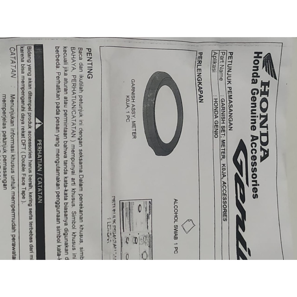 Garnish Panel Meter Original Honda Genio (tahun 2019 - sekarang)