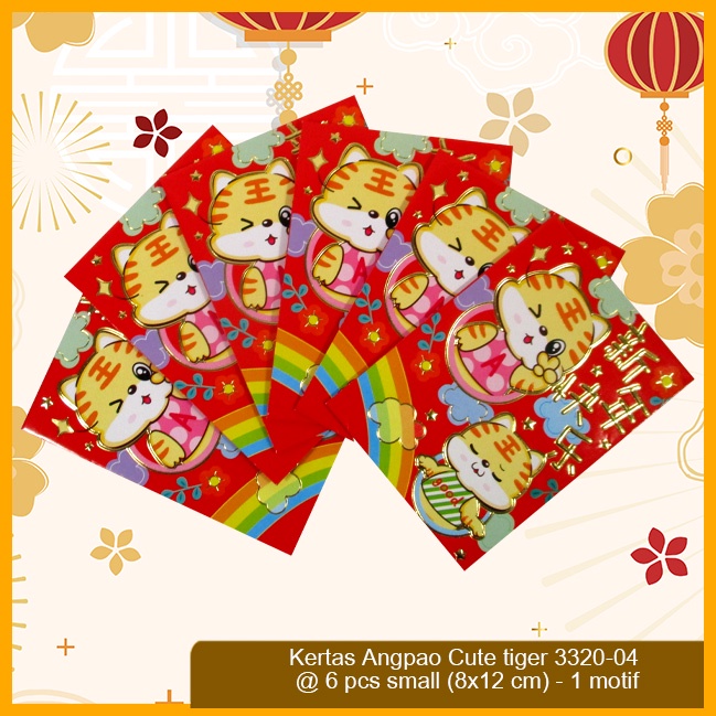 

Angpao Angpau Amplop Imlek 2022 Cute Tiger Merah Small @ 6 pcs