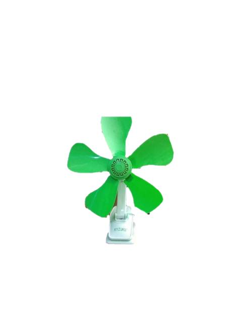 Mini fan jepit 5 baling2 hijau 26w bisa di meja