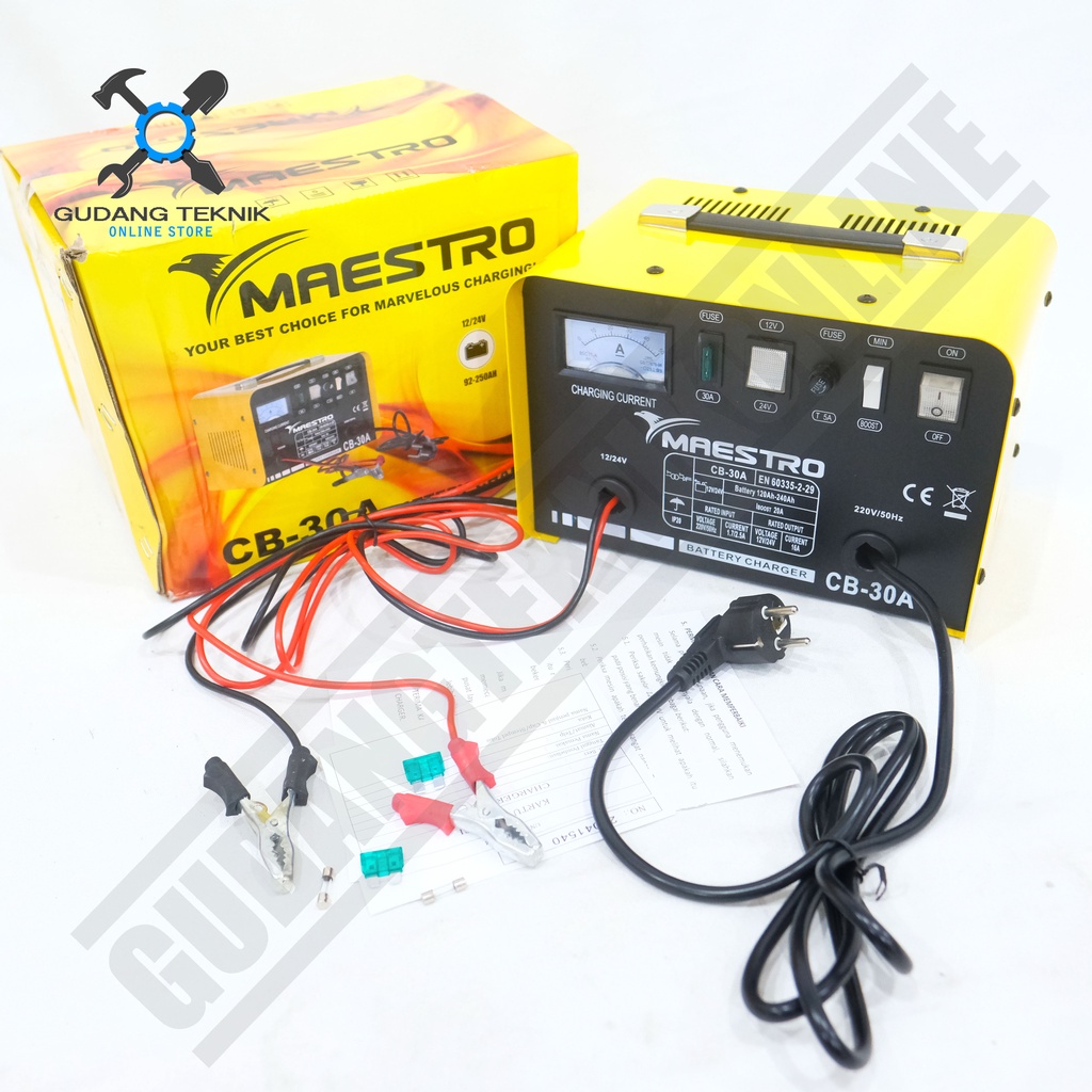 Charger Baterai Aki Motor Mobil 30A MAESTRO CB30A / Ces Strum Accu Battery 30 Ampere CB 30A MAESTRO