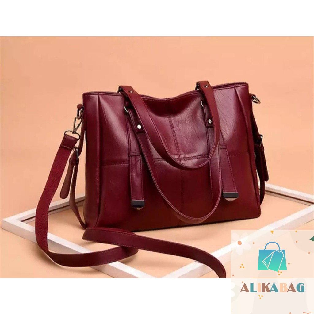 ALIKA BAG - Tas Selempang Wanita Top Handle 1 Zipper Kantung Utama Fashion Casual