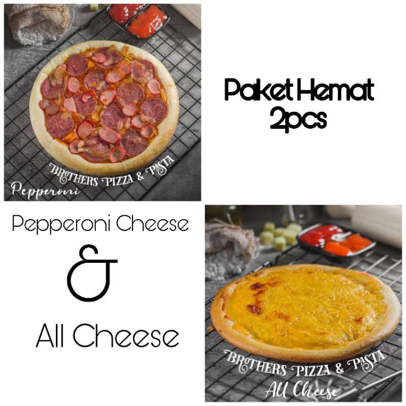 

Paket Hemat 2pcs Pizza Frozen Pepperoni dan All Cheese ukuran Reguler 24cm