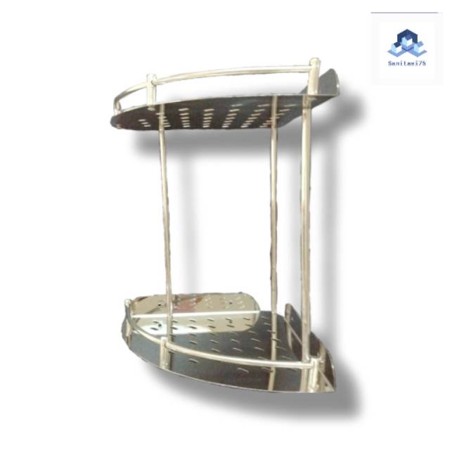 Rak Sudut / Rak Stainless / Tempat Sabun Dan Sampo 2 Susun