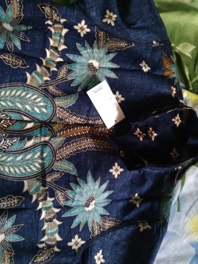 [gridline - Ls035 Tosca & Maroon] Kemeja Batik Slimfit Pria Katun Lengan Panjang