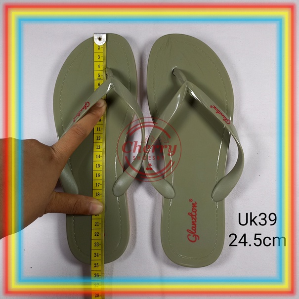 L1819J Sendal Teplek Wanita KILAP Karet Jelly Sandal Japit Cewek Glaston Glazton Glanston Glanzton