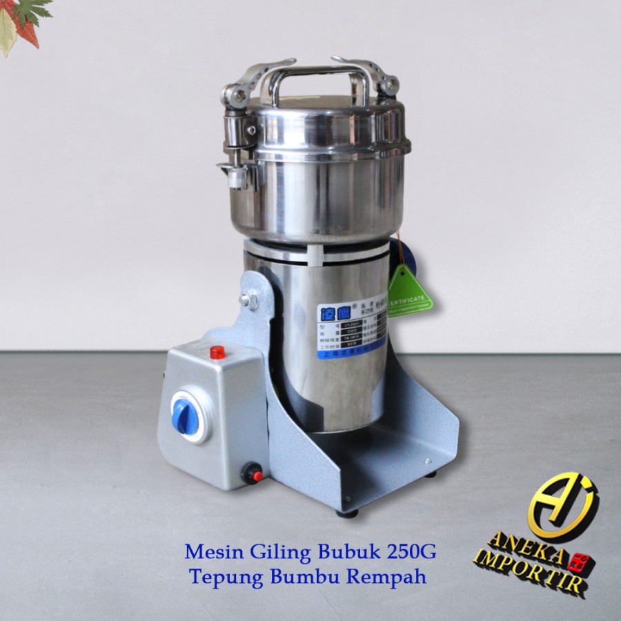 Mesin Giling Bubuk 250g Tepung Bumbu Rempah Pulverizer Grinder Miller - Wojia