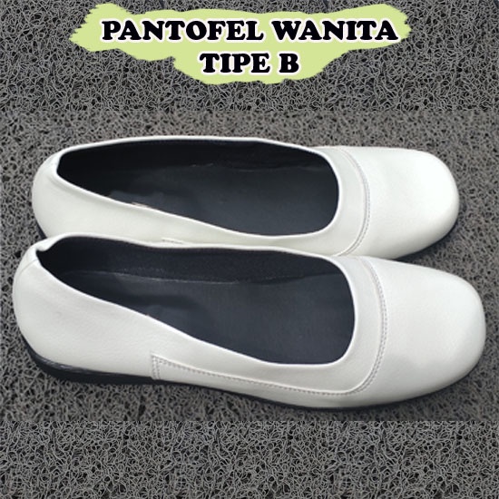 SEPATU PANTOFEL PUTIH PERAWAT BIDAN HAK 1 CM HAK 3 CM FLAT SHOES PUTIH