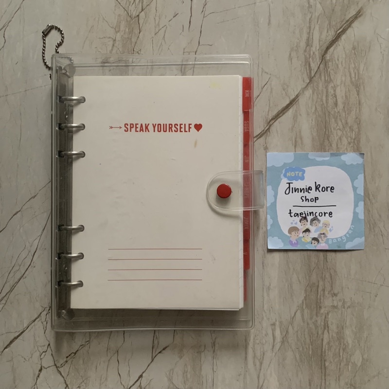 BTS SPEAK YOURSELF JAPAN OFFICIAL MERCH RING NOTEBOOK FULLSET PHOTO INDEX MEMBER RM NAMJOON SUGA YOO