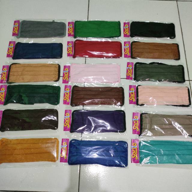 Masker Kain Polos &amp; Motif. Tali (Katun)