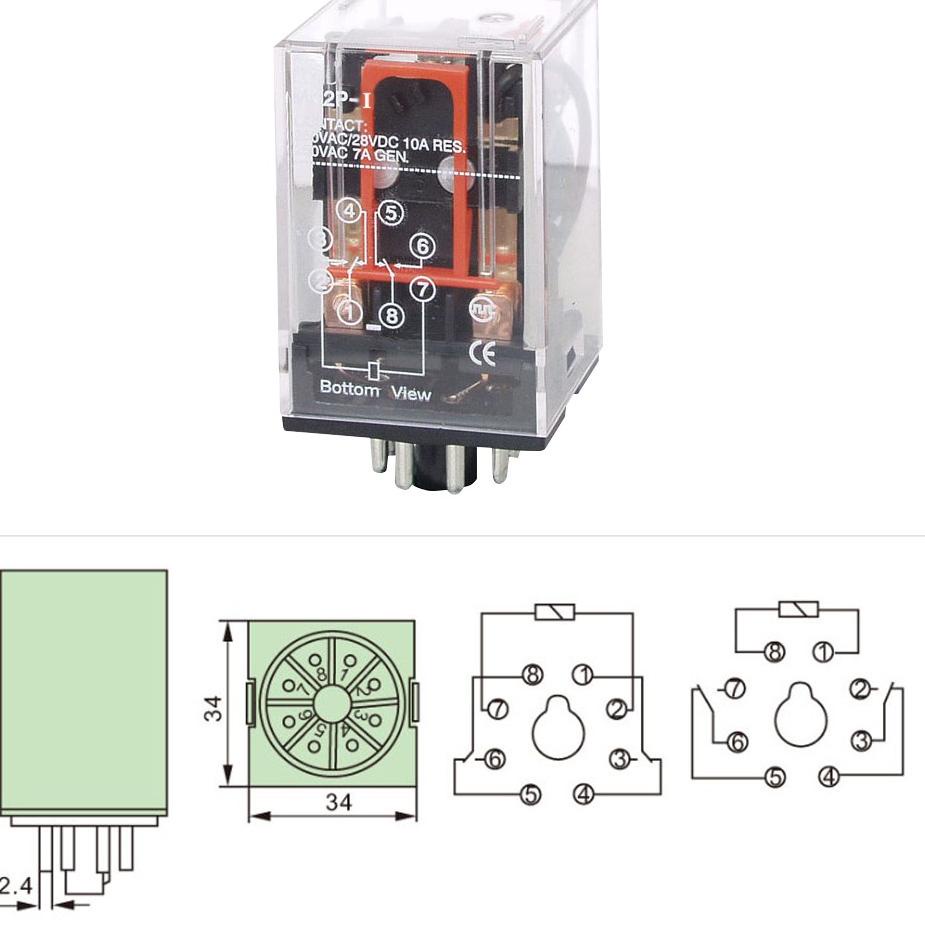 ➻ RELAY MK2P OMRON 12V / RELAY MK2PN OMR 24 VOLT / RELAY OM 220V MK2P-I 8 KAKI / RELAI ➣