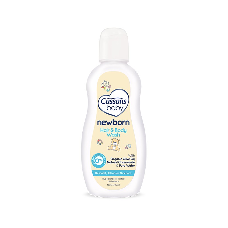 200ml - Cussons Baby NEWBORN HAIR &amp; BODY WASH Organic Olive Oil Natural Chamomile new born nb cusson