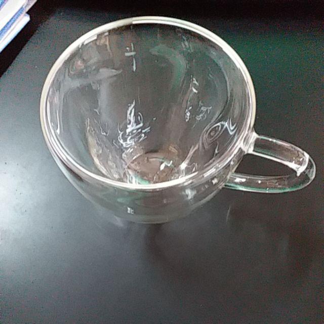 Gelas / Cangkir Kaca Dua Lapis Motif Hati / Love