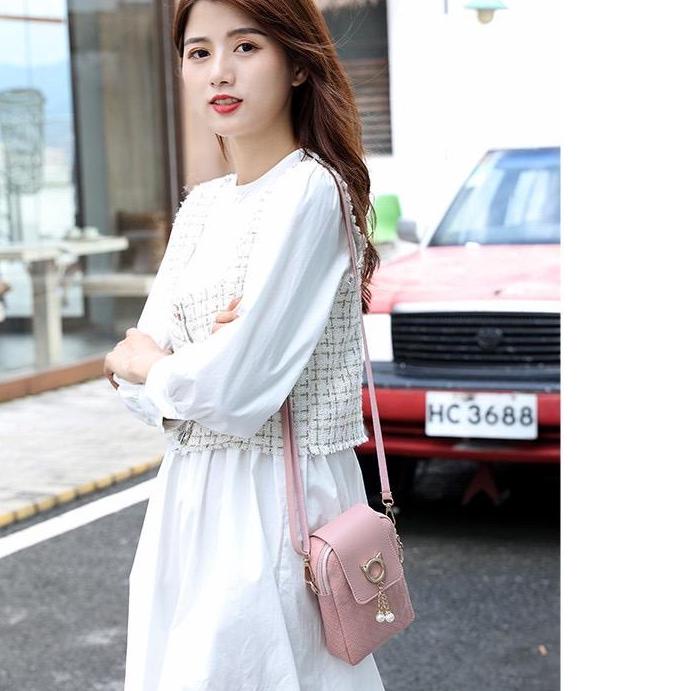 ♙ TAS HP MINI FASHION YUREKA ( Asli import ) SELEMPANG MOTIF TIKAR ANYAM TAS WANITA MUTIARA PEARL ✬