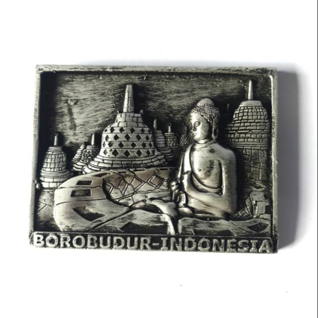 SOUVENIR MAGNET KULKAS STUPA CANDI BOROBUDUR INDONESIA TIMBUL 3D RELIEF - DEKORASI RUMAH