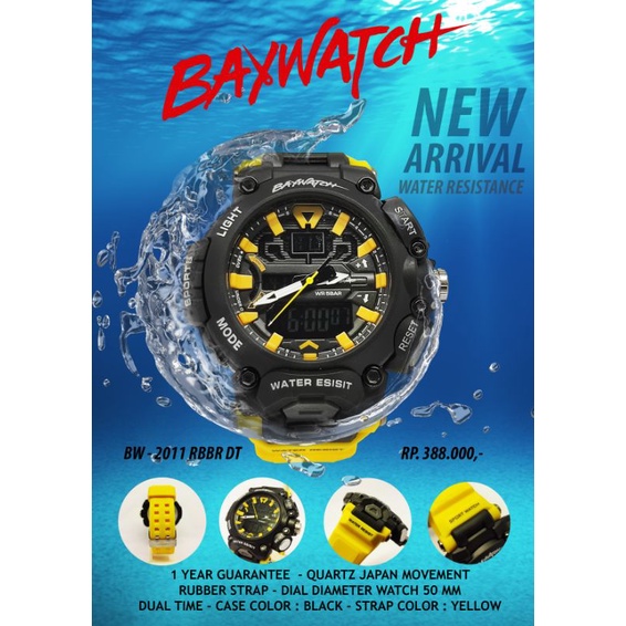 Jam Tangan Baywatch 2011 Yellow