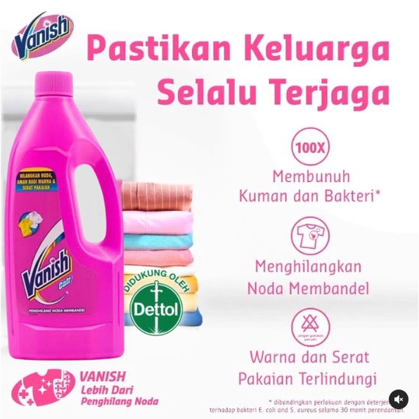 ORIGINAL Vanish Cair Penghilang Noda BOTOL 500ml / Vanish Cair Pink / HELLOMARTID