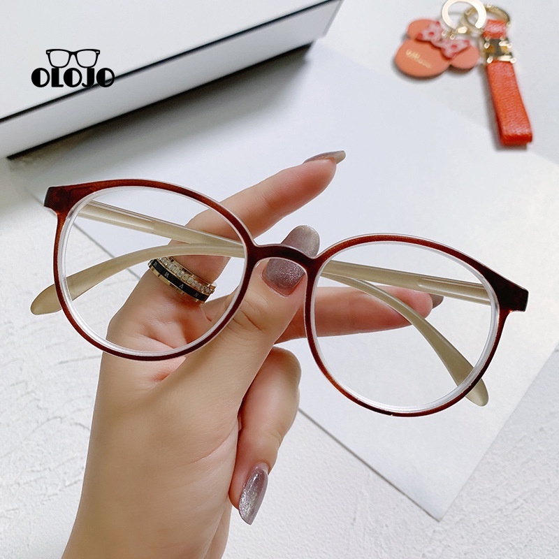 【COD】Kacamata Anti Radiasi Korea Wanita kacamata oval leopard print Untuk Pria Dan Wanita Fashion retro flat Eyeglasses