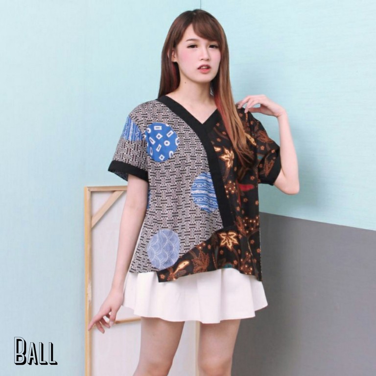 BALL - FREE ONGKIR  Atasan Batik/Blouse Batik Modern Wanita Cheongsam Premium Batik Cewek Murah