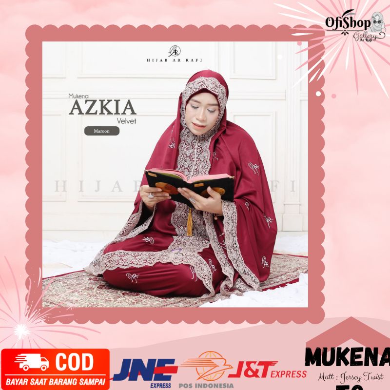 Mukena Azkia By ArRafi Mukenah Rukuh Potongan Velvet Premium exclusive Adem Nyaman