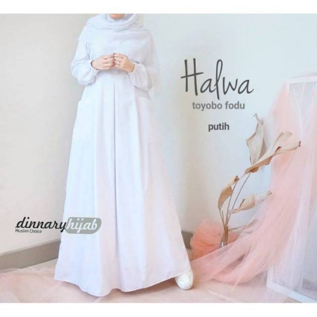 GAMIS PUTIH || HALWA ||  DINNARY HIJAB