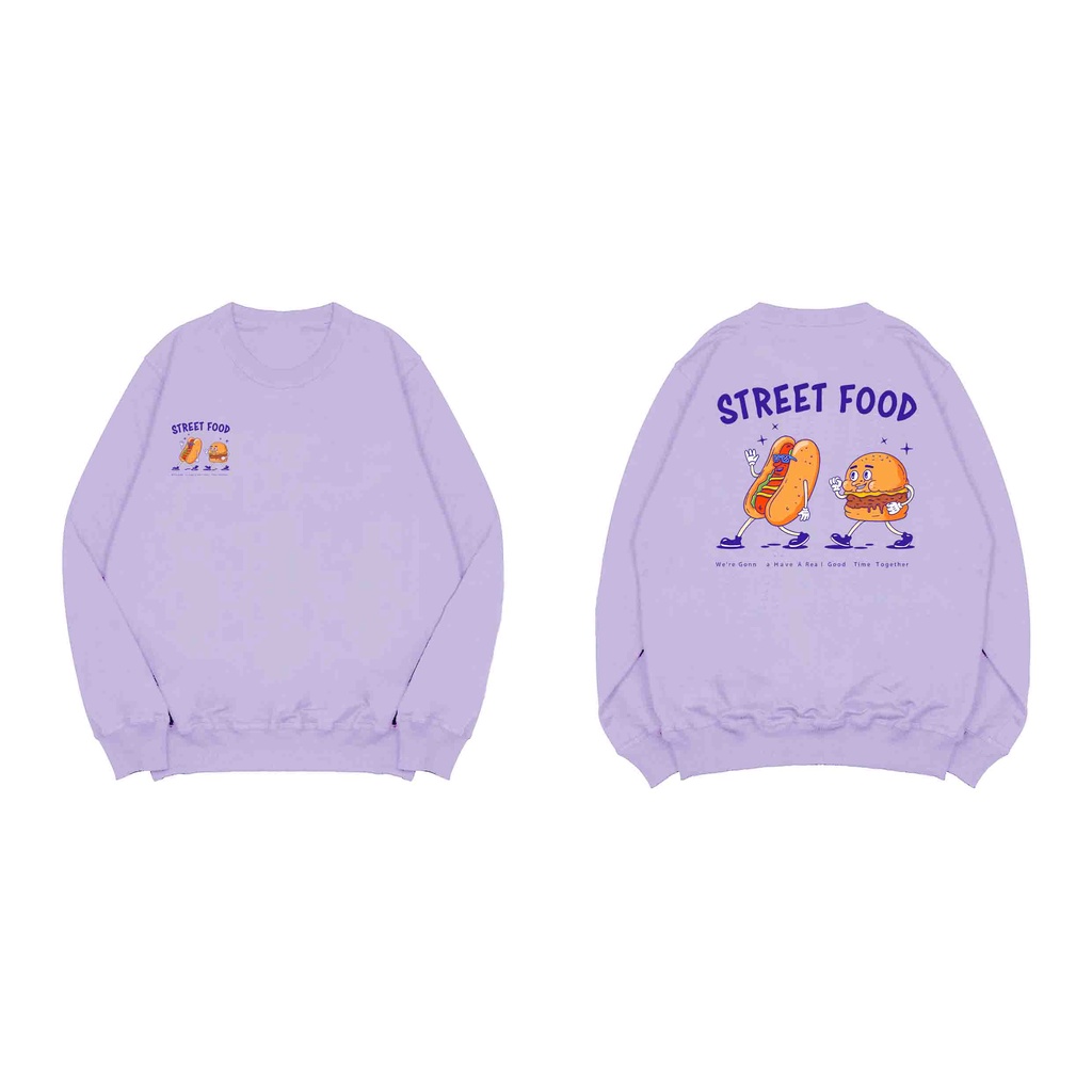 Sweater Pria Street Food Sweater Oversize Fleece Size M - XXL