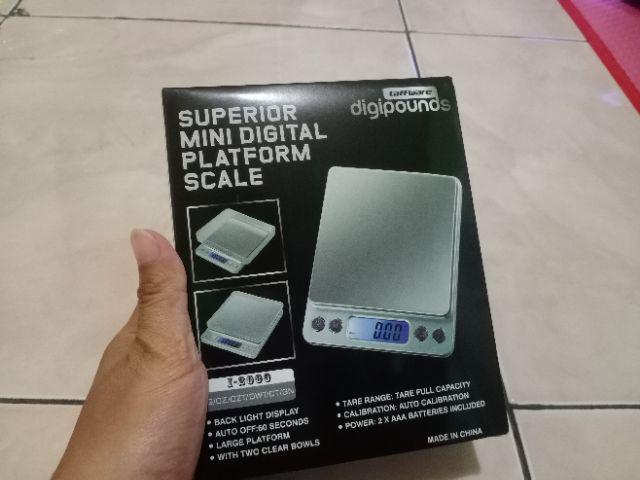 Taff Timbangan Dapur Mini Digital Platform Scale 1kg 0.1g - I2000