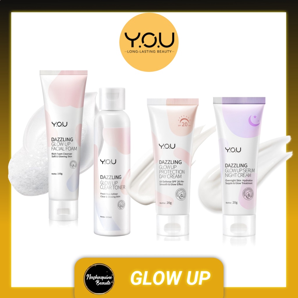 YOU Dazzling Glow Up Wash Toner - Day Cream -  Night Cteam