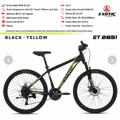 Sepeda Gunung MTB 24 Exotic ET 2651 Steel