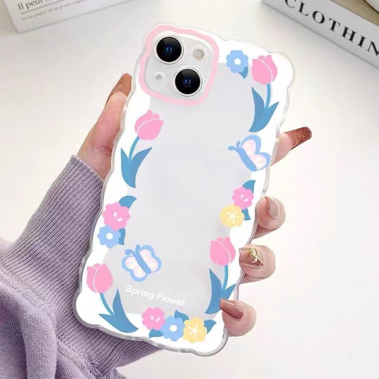 Soft Case TPU Motif Bunga Untuk Iphone 13 12 Mini 11 Pro X XR XS Max SE 2020 6 6S 7 8 Plus