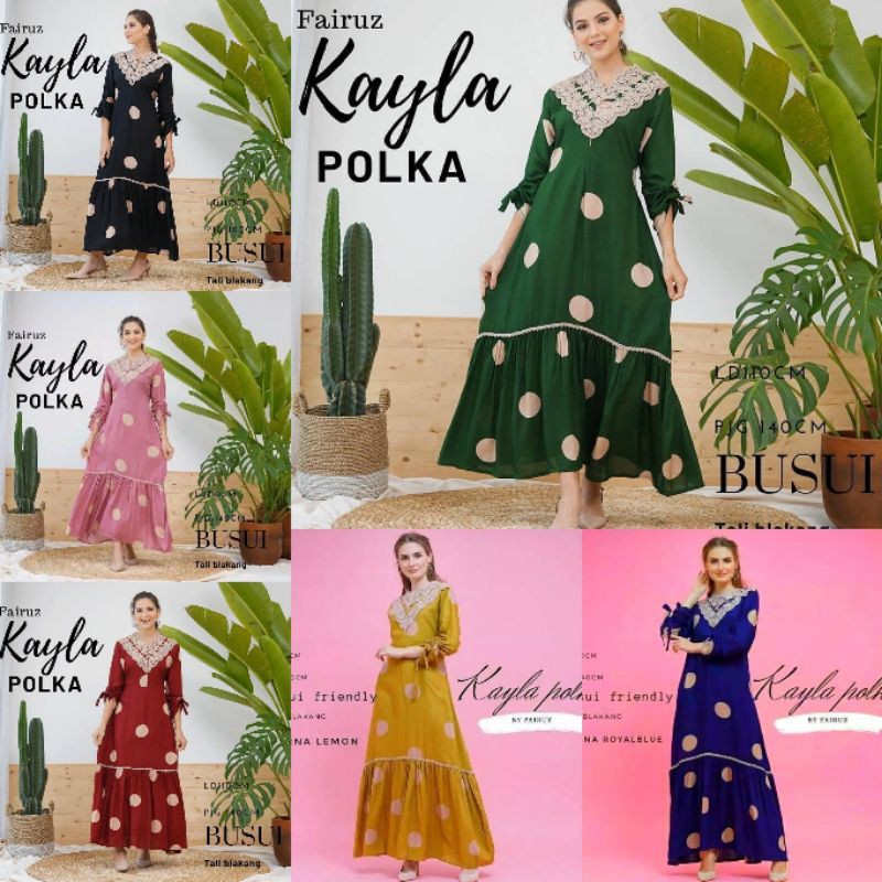 LONGDRESS ARAB RENDA FAIRUZ KAYLA POLKA /  DASTER ARAB RENDA KAYLA POLKA