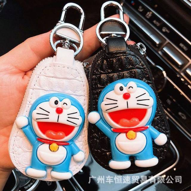 DOMPET KUNCI OVAL MOBIL STNK DORAEMON HELLO KITTY SANRIO FUJIKO FUJIO BAHAN KULIT SINTETIS PREMIUM