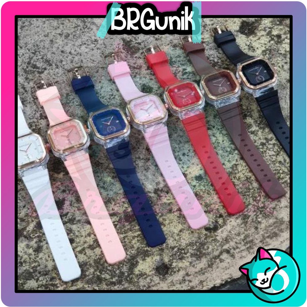 BRGUNIK Jam Tangan Wanita Hosh Poppies Kotak Tanggal Crono Hiasan HP-60 JT036