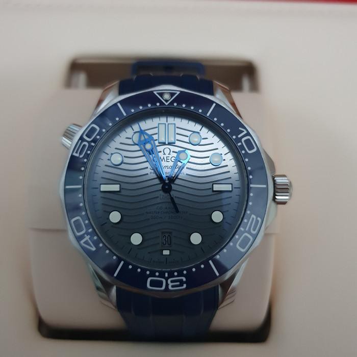 korinabzind007- Omega Seamaster Co Axial Master Chronometer Blue Bezel with Grey Wave Diskon