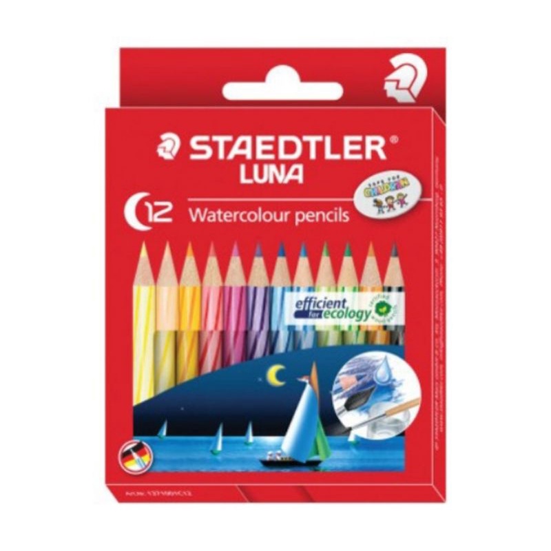 Pensil warna Luna water colour pensil/Steadler Luna pendek 12warna