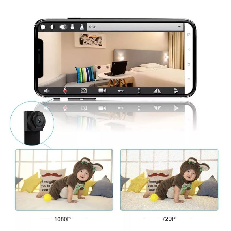 Spy IP Camera 8MP Module Video DVR WiFi Full HD 1080p Kamera Kecil Pengintai WiFi Remote