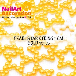 DEKORASI SLIME / CLAY / NAIL ART PEARL STAR STRING ISI 15PCS