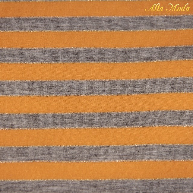 

Alta Moda Cotton Strech Lurex Orange Garis Abu (1M)