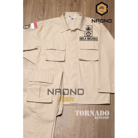 PDL Kemhan bela negara bahan ripstop TR cream khaki